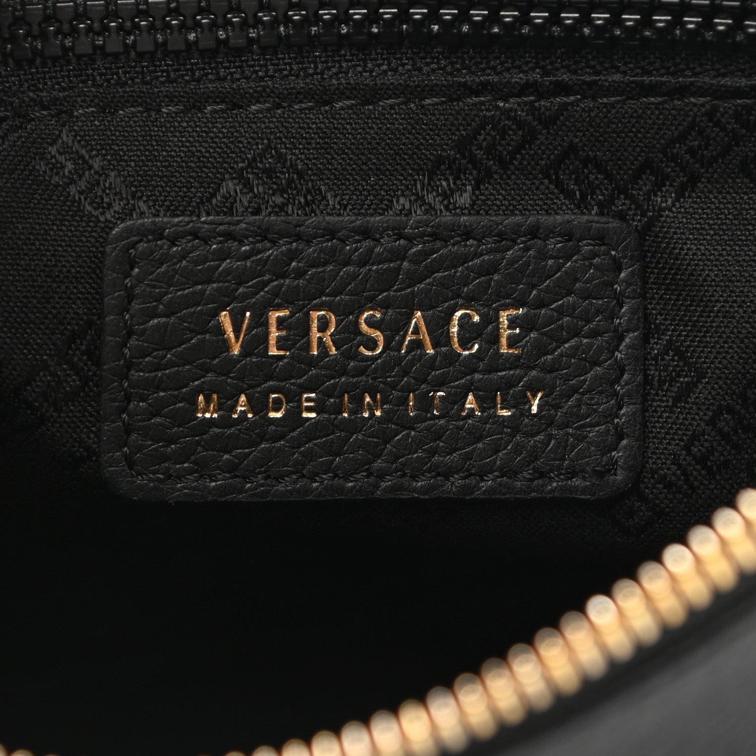 Versace Grained Calfskin Medusa Wrist Pouch Black 6 of 9