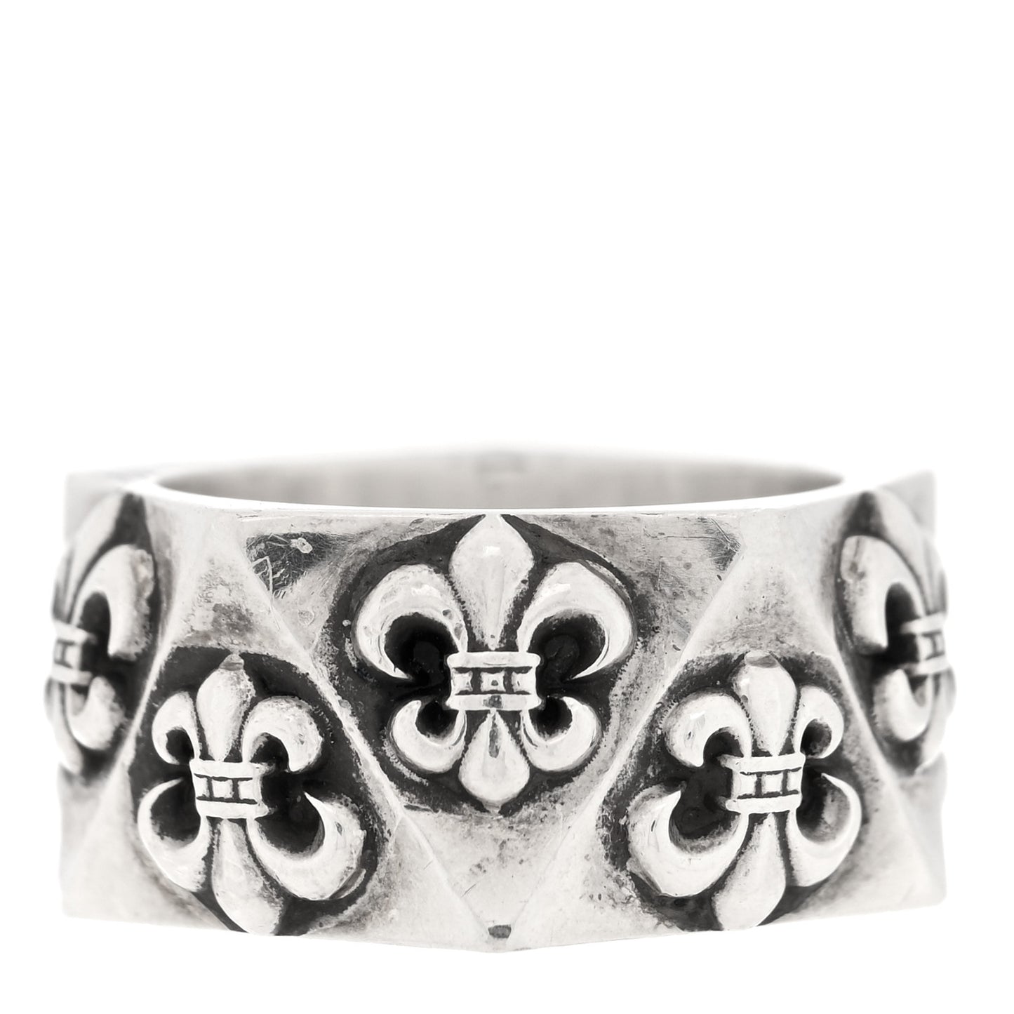 Sterling SIlver Pentagon Fleur de Lis Ring 54 7