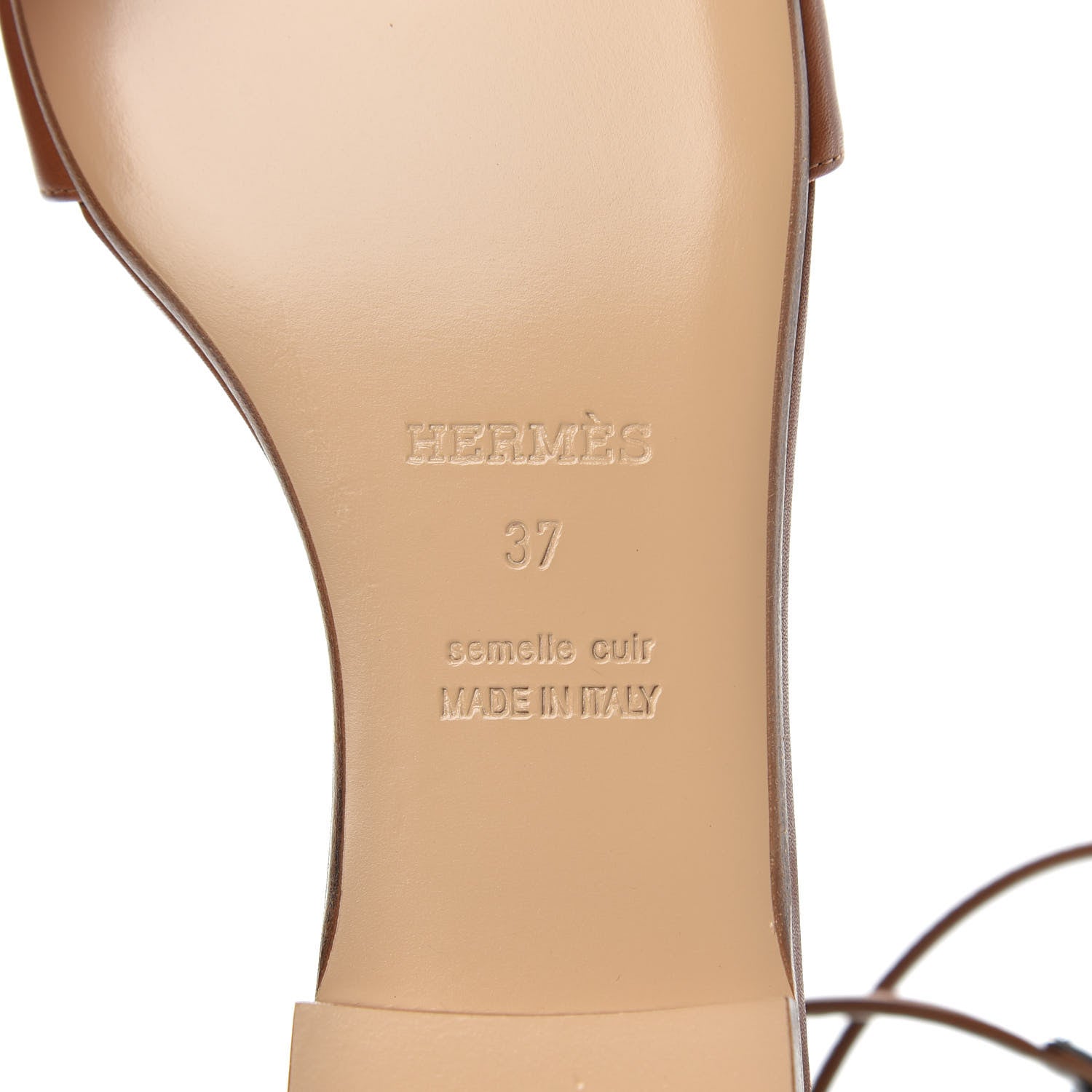Hermes Heritage Calfskin Baia Sandals 37 Naturel 7 of 9