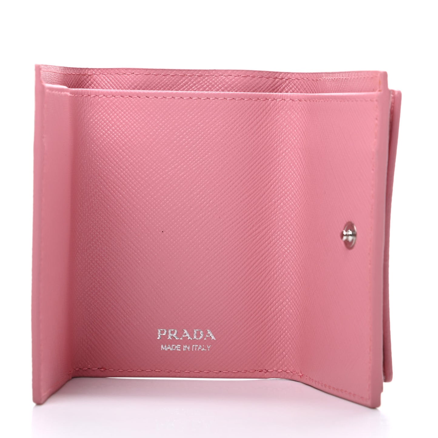 Saffiano Small Ramage Tri-Fold Wallet Petalo Rosso