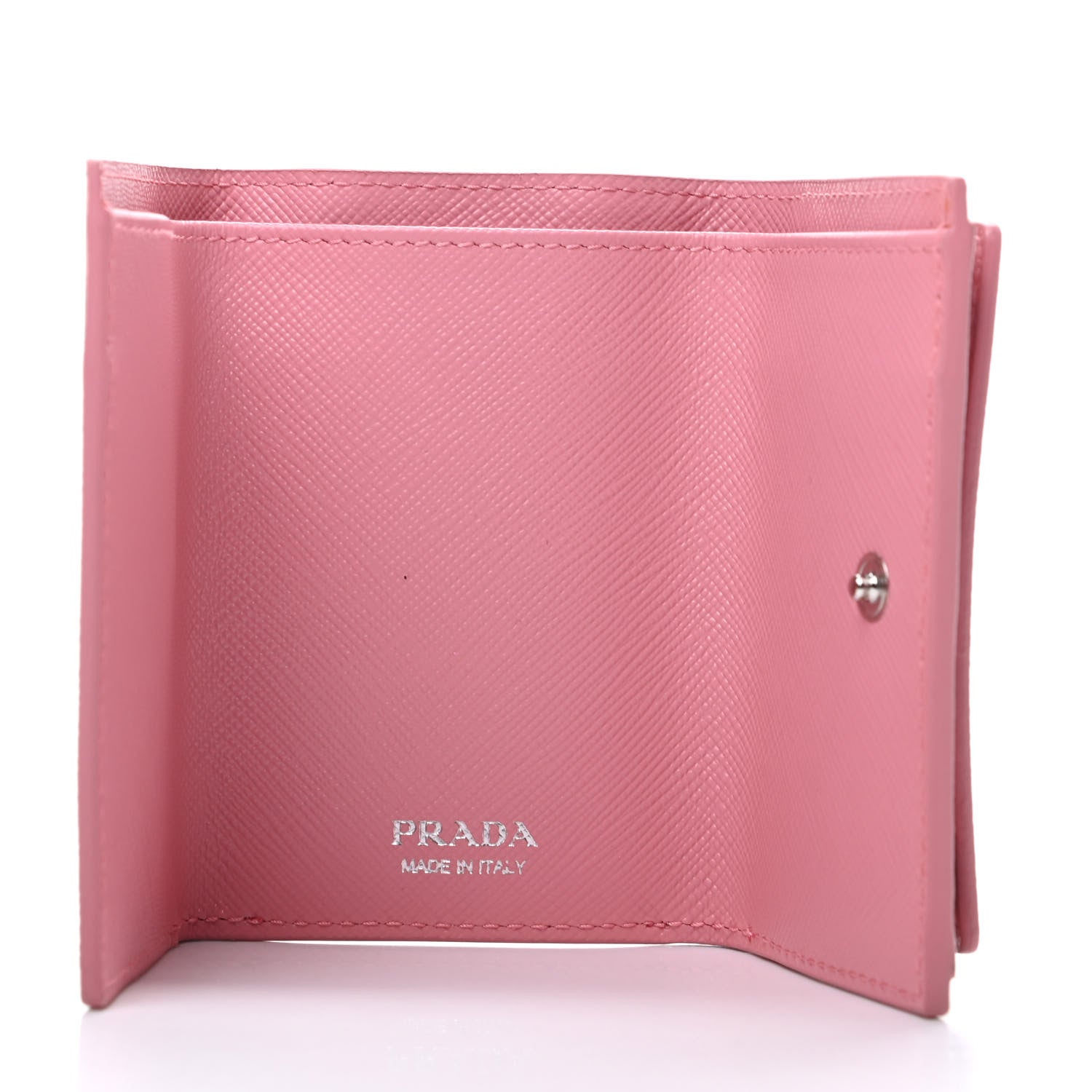 Prada Saffiano Small Ramage Tri-Fold Wallet Petalo Rosso 5 of 10