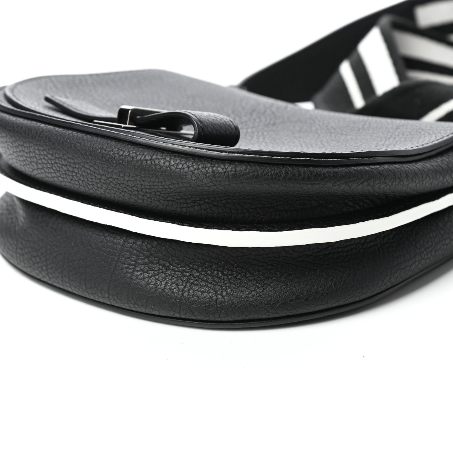 Crispy Calfskin Mini Le Mutin Saddle Bag Black