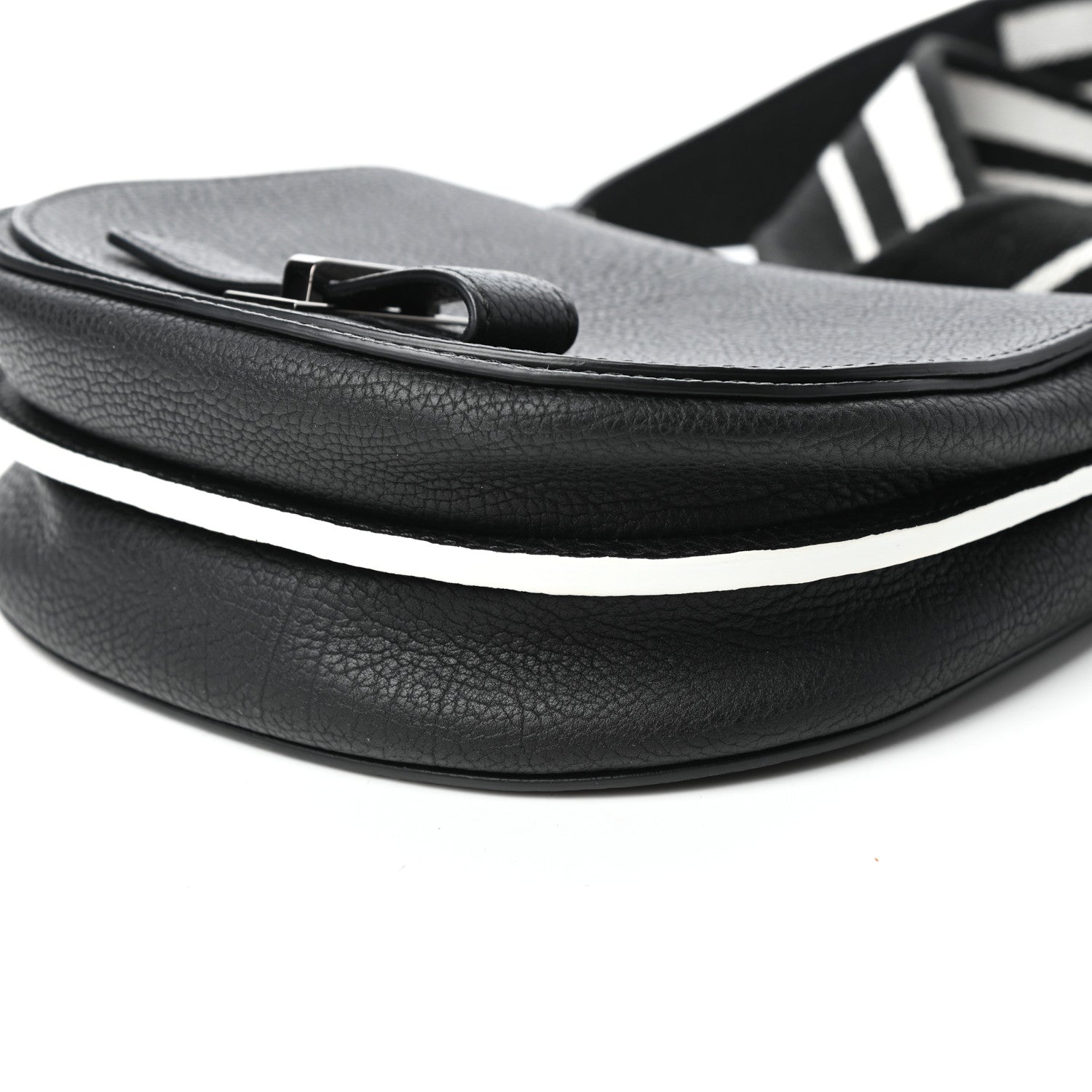 Delvaux Crispy Calfskin Mini Le Mutin Saddle Bag Black 8 of 9