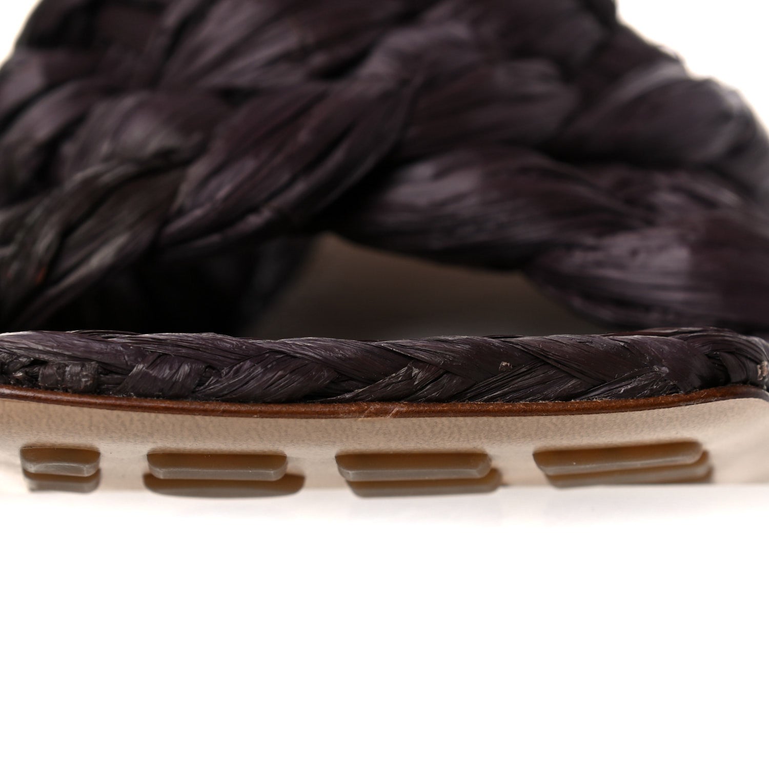 Bottega Veneta Raffia Twisted Intrecciato Stretch Mule Sandals 35 Bitter Chocolate 9 of 10