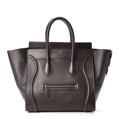 Celine Drummed Calfskin Mini Luggage Anthracite 1 of 17