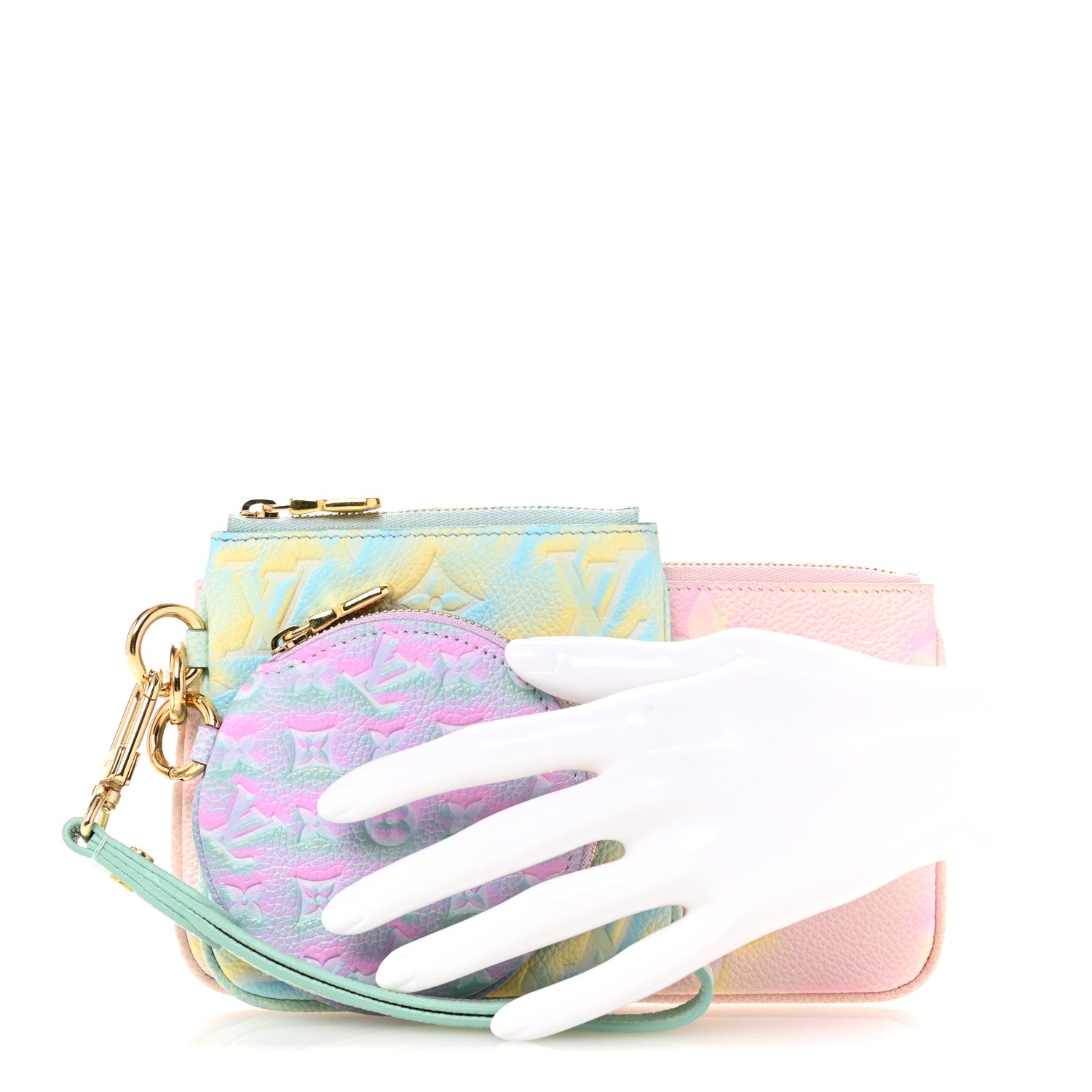 Louis Vuitton Empreinte Monogram Summer Stardust Trio Pouch Pink Water Green Lilas 2 of 10