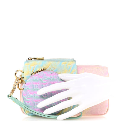 Louis Vuitton Empreinte Monogram Summer Stardust Trio Pouch Pink Water Green Lilas 2 of 10