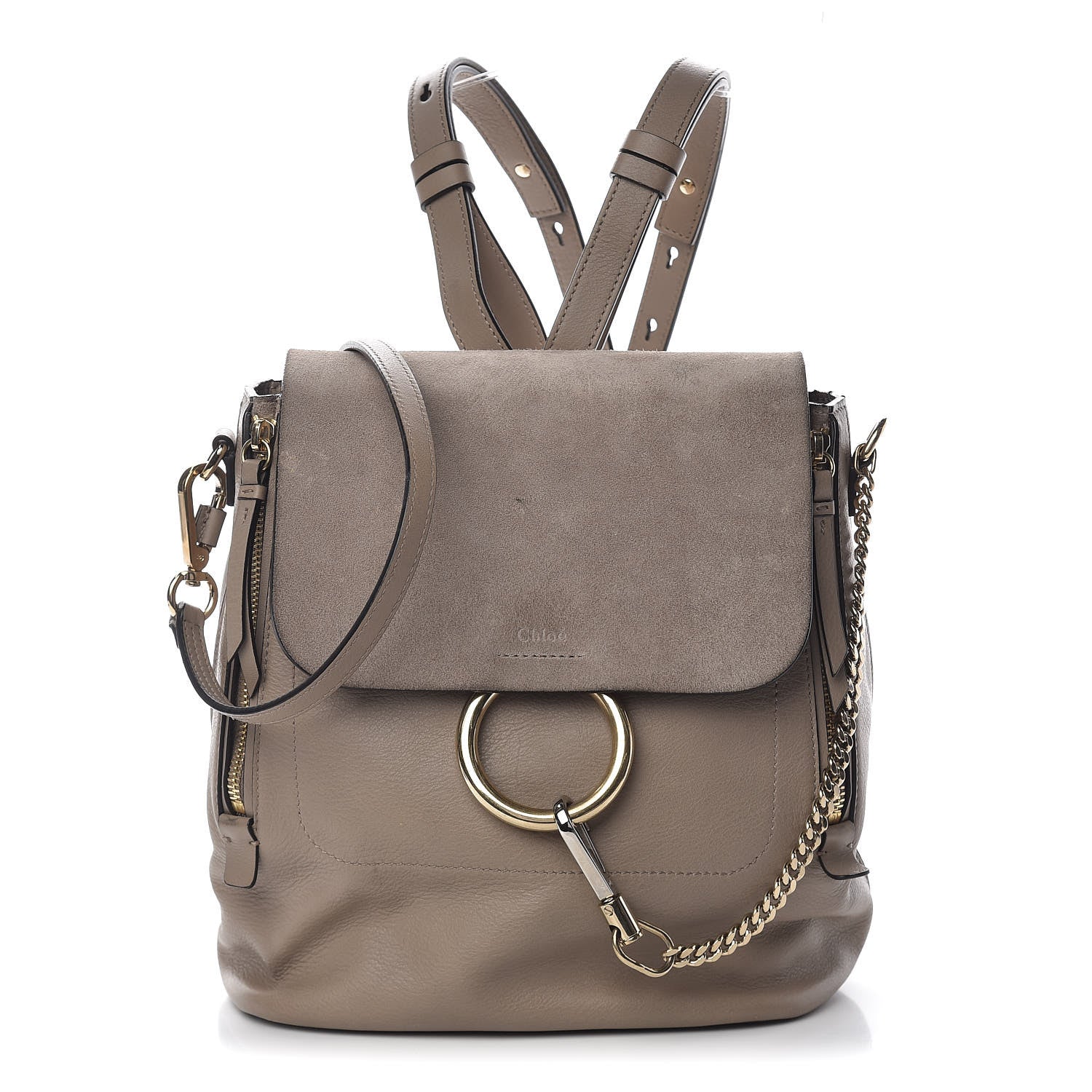 Chloe Suede Calfskin Medium Faye Backpack Motty Grey 1 of 18