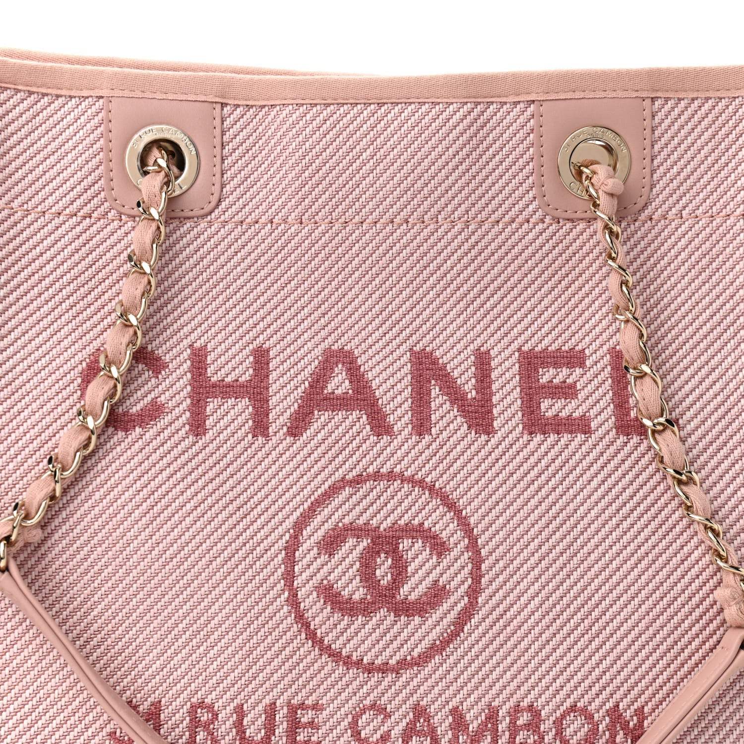 Chanel Mixed Fibers Calfskin Small Deauville Tote Rose Pink 8 of 10