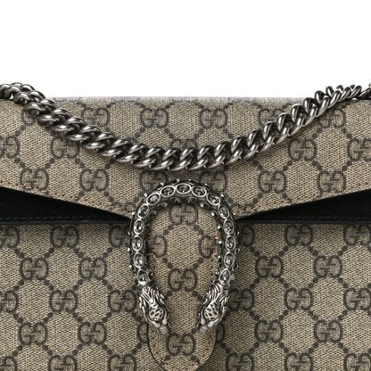 Gucci GG Supreme Monogram Suede Crystal Small Dionysus Shoulder Bag Beige Ebony Black 8 of 13