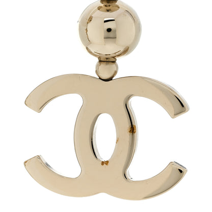 Chanel Metal CC Single Bead Drop Earrings  Gold 5 of 6
