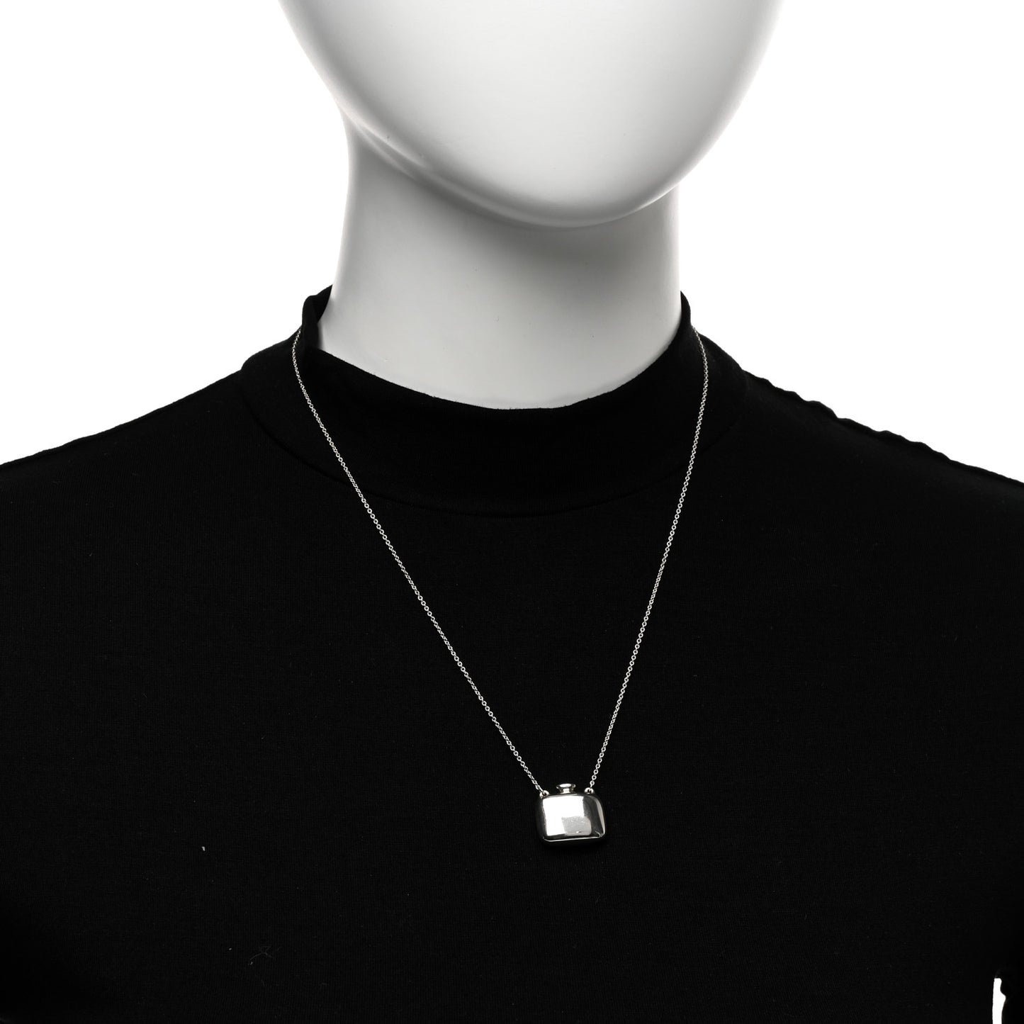 Sterling Silver Elsa Peretti Square Bottle Pendant Necklace