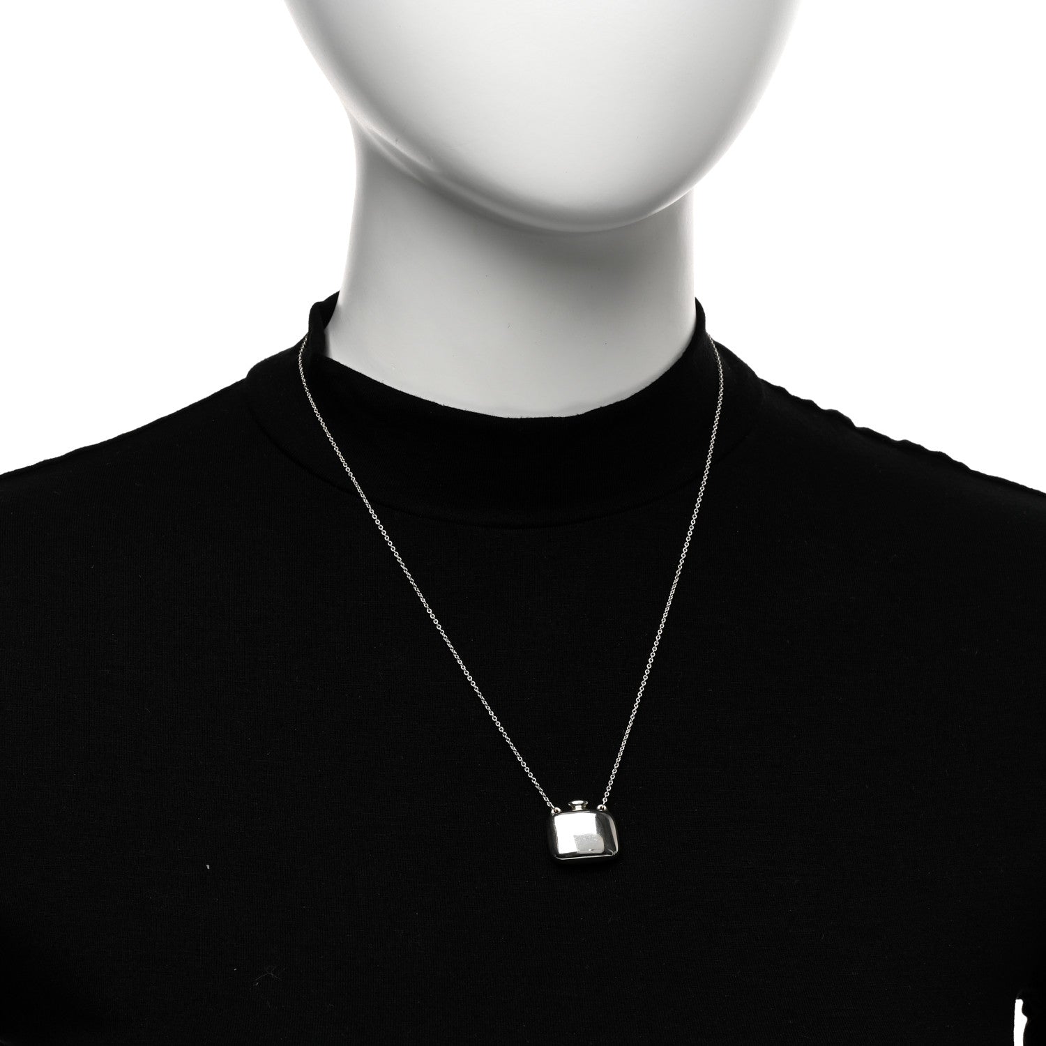 Tiffany Sterling Silver Elsa Peretti Square Bottle Pendant Necklace 2 of 4