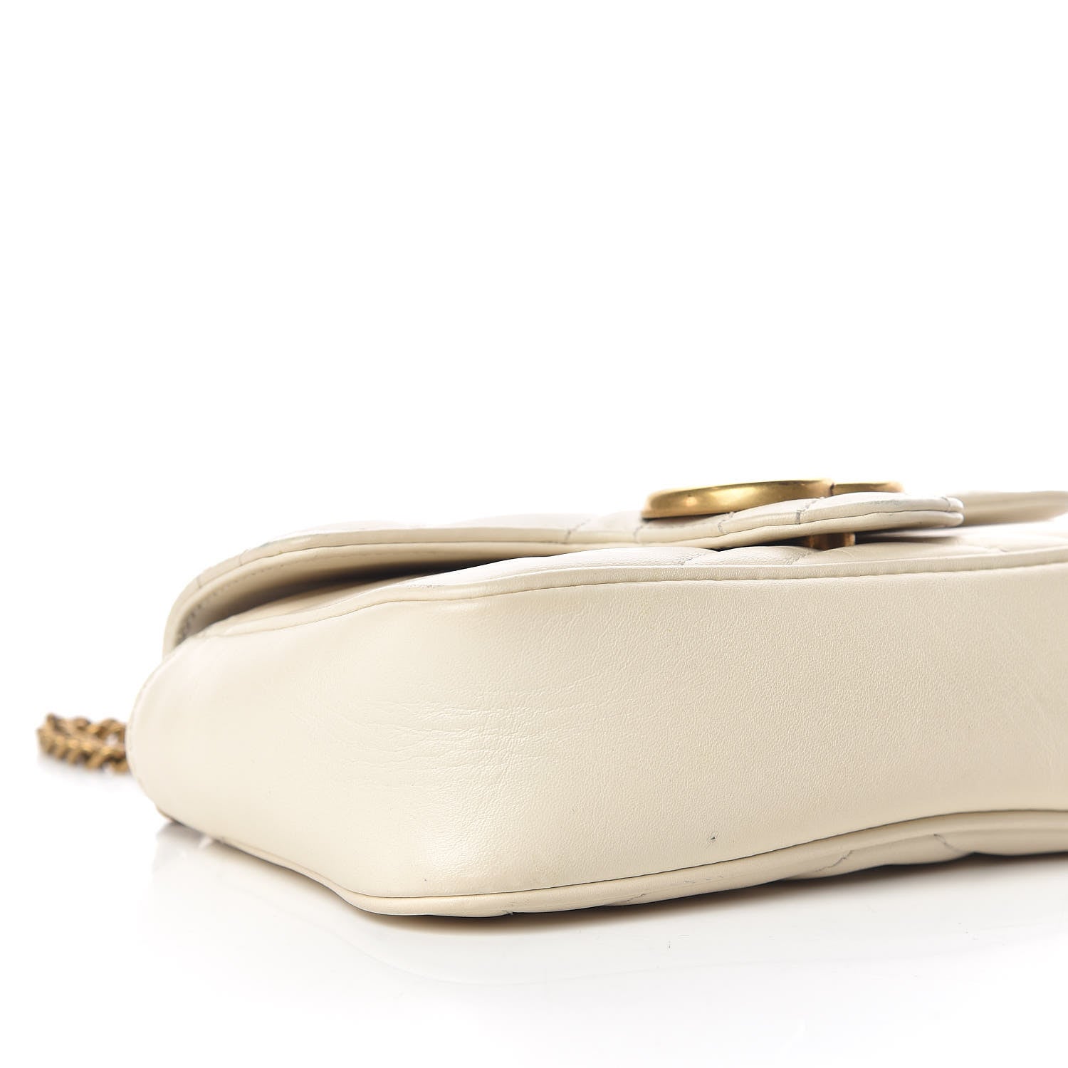 Gucci Calfskin Matelasse Super Mini GG Marmont Shoulder Bag White 5 of 15