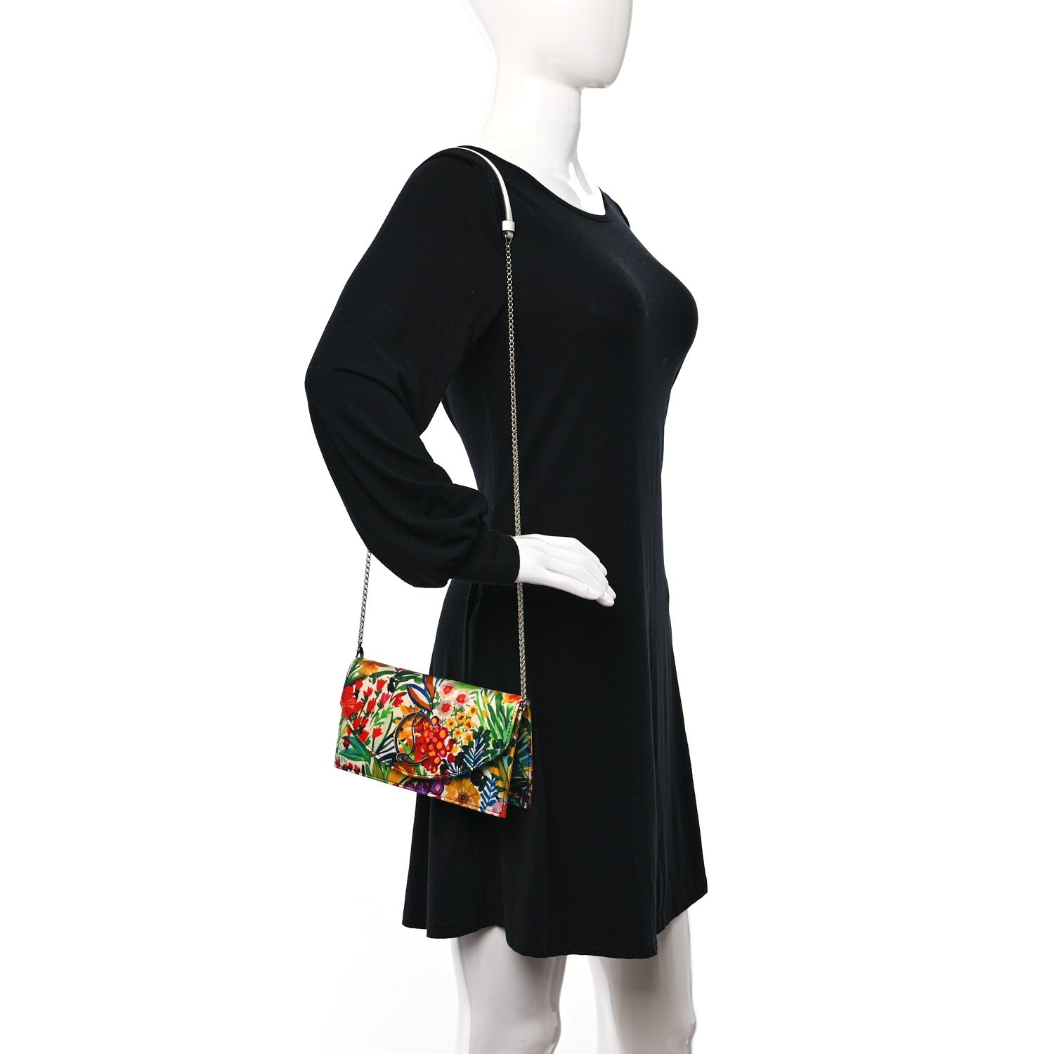 Christian Louboutin Satin Loubi54 Crossbody Clutch Multicolor 2 of 8