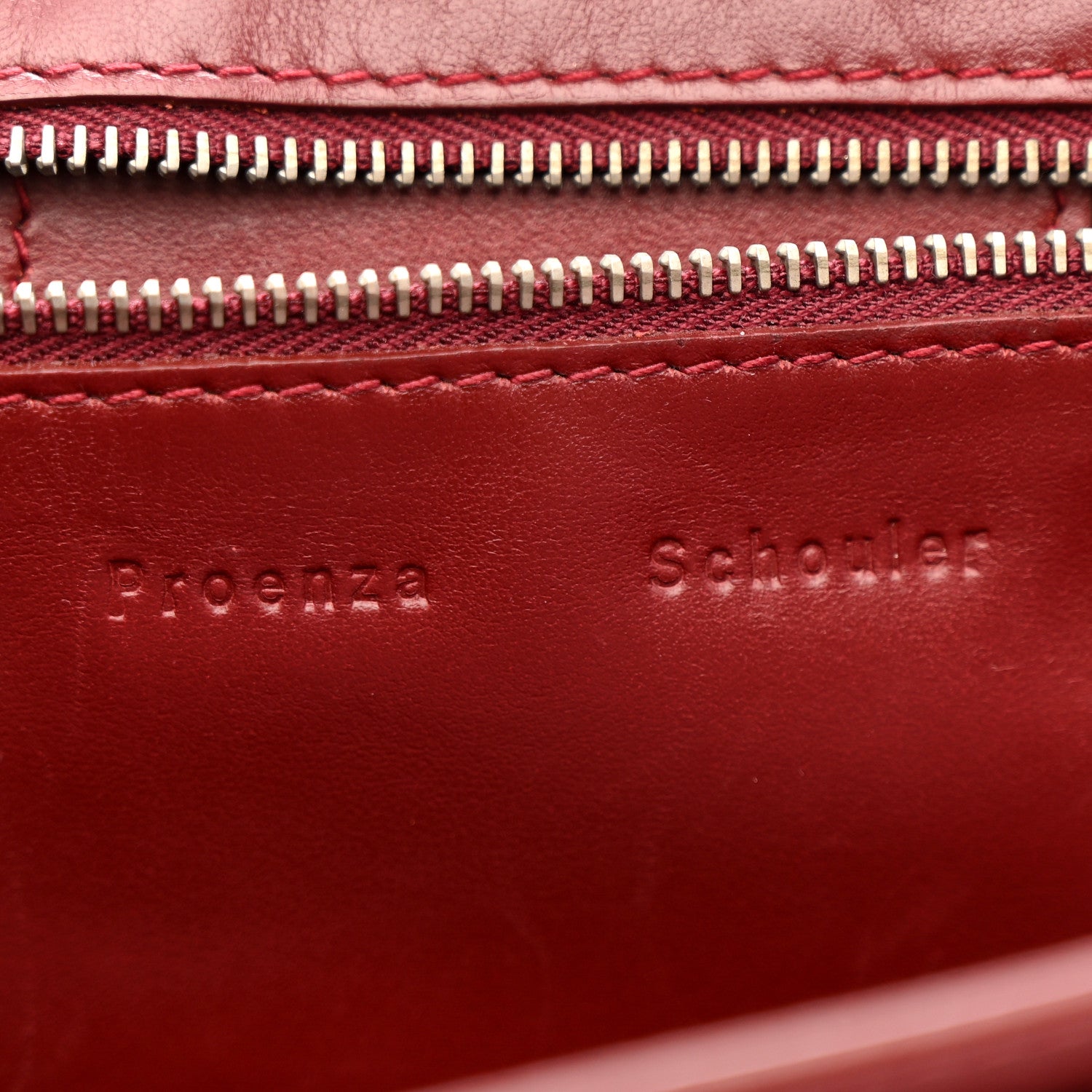 Proenza Schouler Lambskin Perforated Tiny PS1 Satchel Burgundy 6 of 14