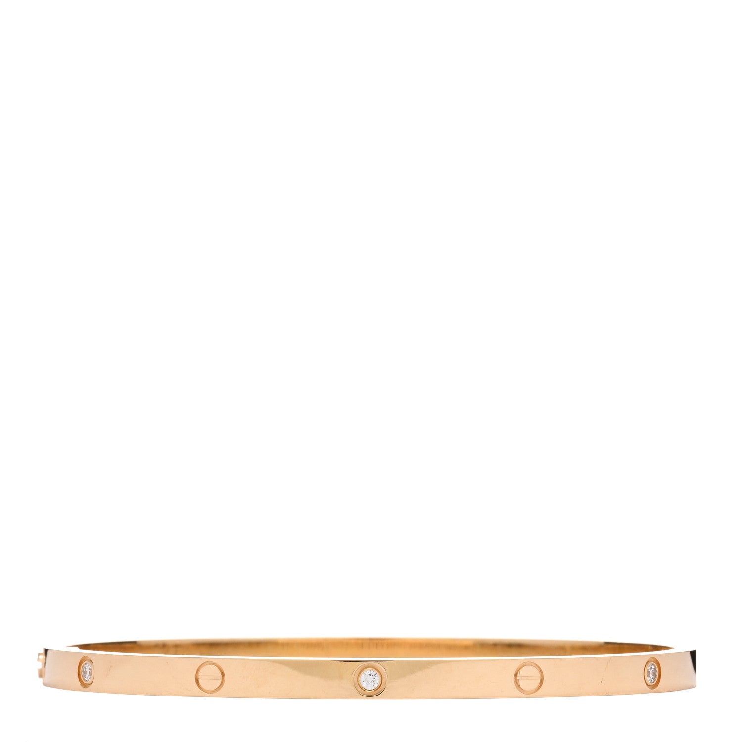 Cartier 18K Yellow Gold 6 Diamond Small LOVE Bracelet 17 1 of 5