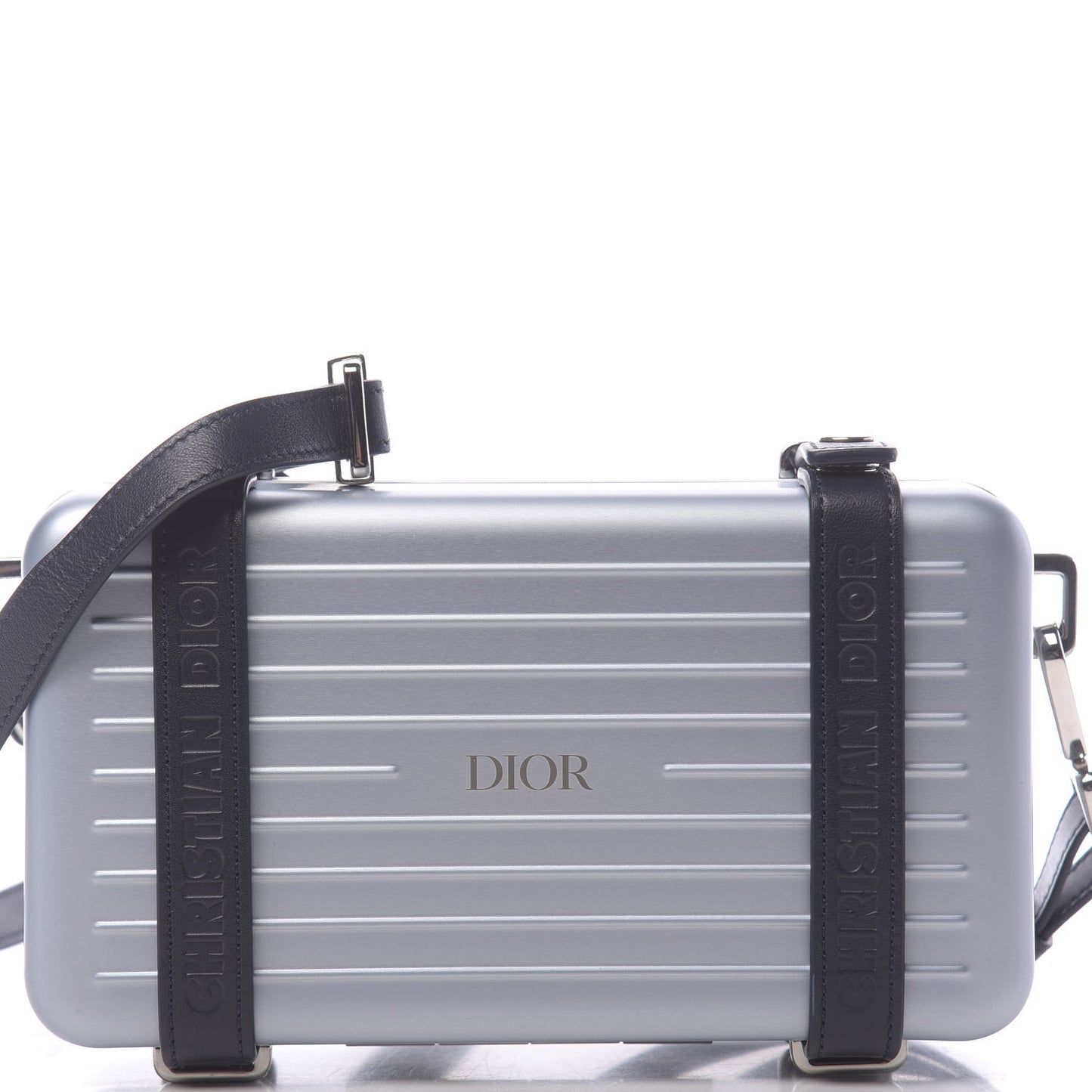 X RIMOWA Aluminum Personal Clutch On Strap Bleu
