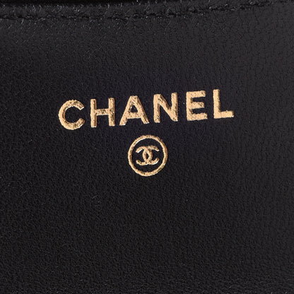 Chanel Lambskin Quilted Top Handle Flap Coin Purse With Chain Black 6 of 14
