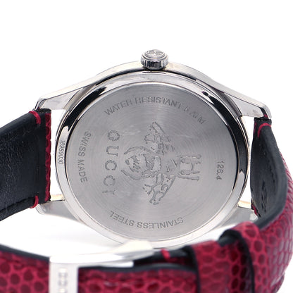 Gucci Stainless Steel Lizard Red Mother of Pearl 36mm G-Timeless Charm Quartz Watch 4 of 4