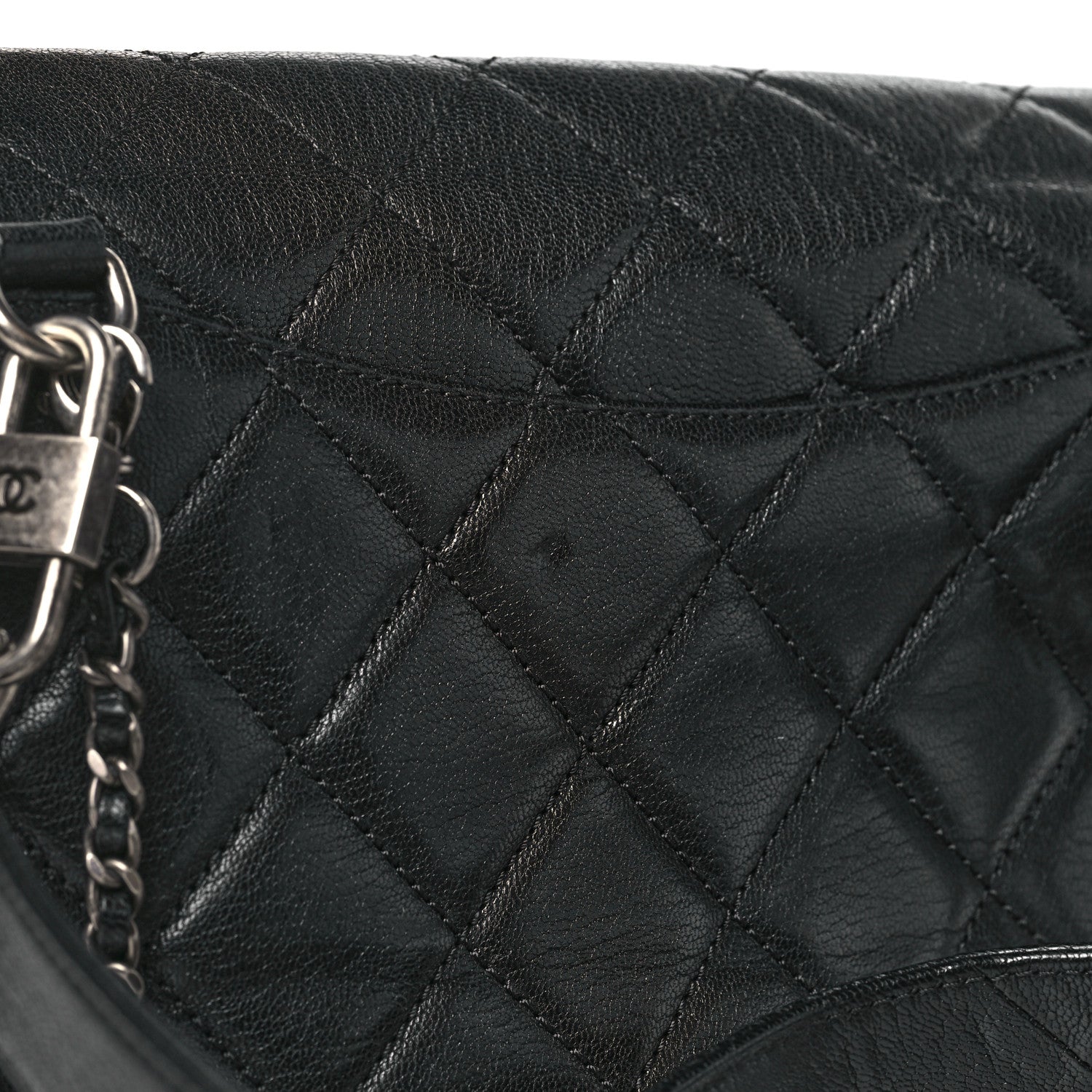 Chanel Shiny Goatskin Quilted Small Double Carry Waist Chain Flap Black 11 of 12