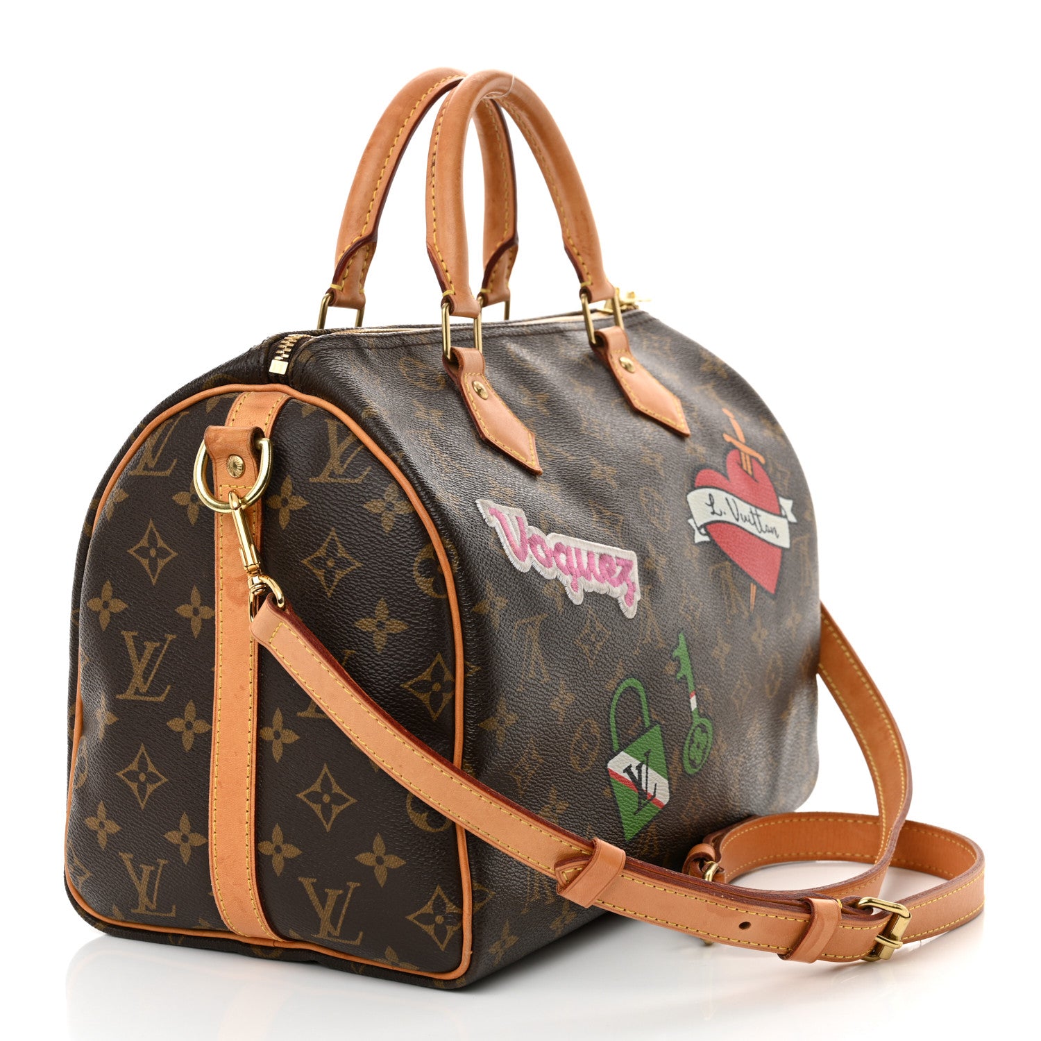 Louis Vuitton Monogram Patches Speedy Bandouliere 30 3 of 15