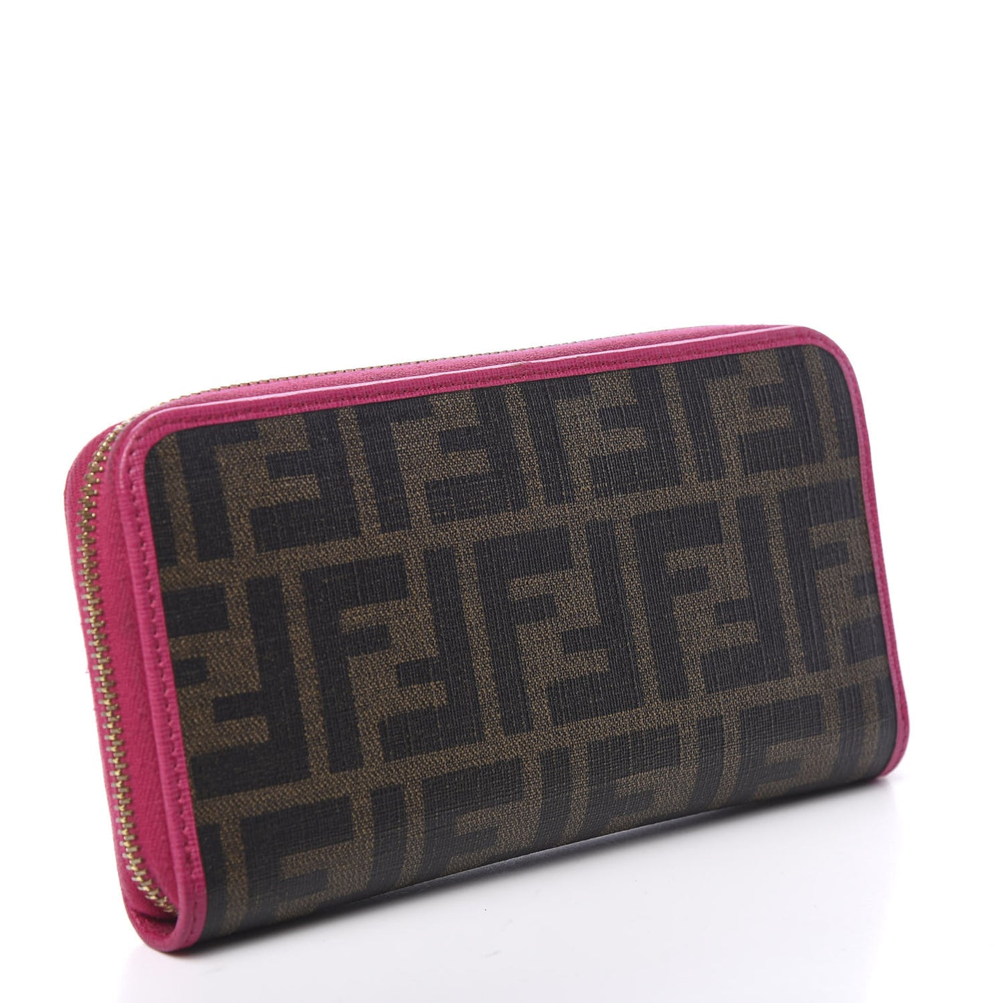 Zucca Spalmati Vitello Elite Zip Around Wallet Tobacco Ciclamino