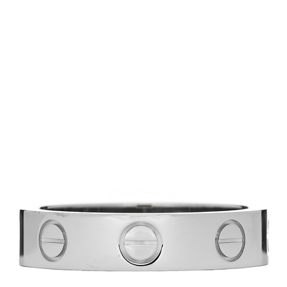 Cartier 18K White Gold Diamond 4mm LOVE Wedding Band Ring 46 3.75 3 of 4