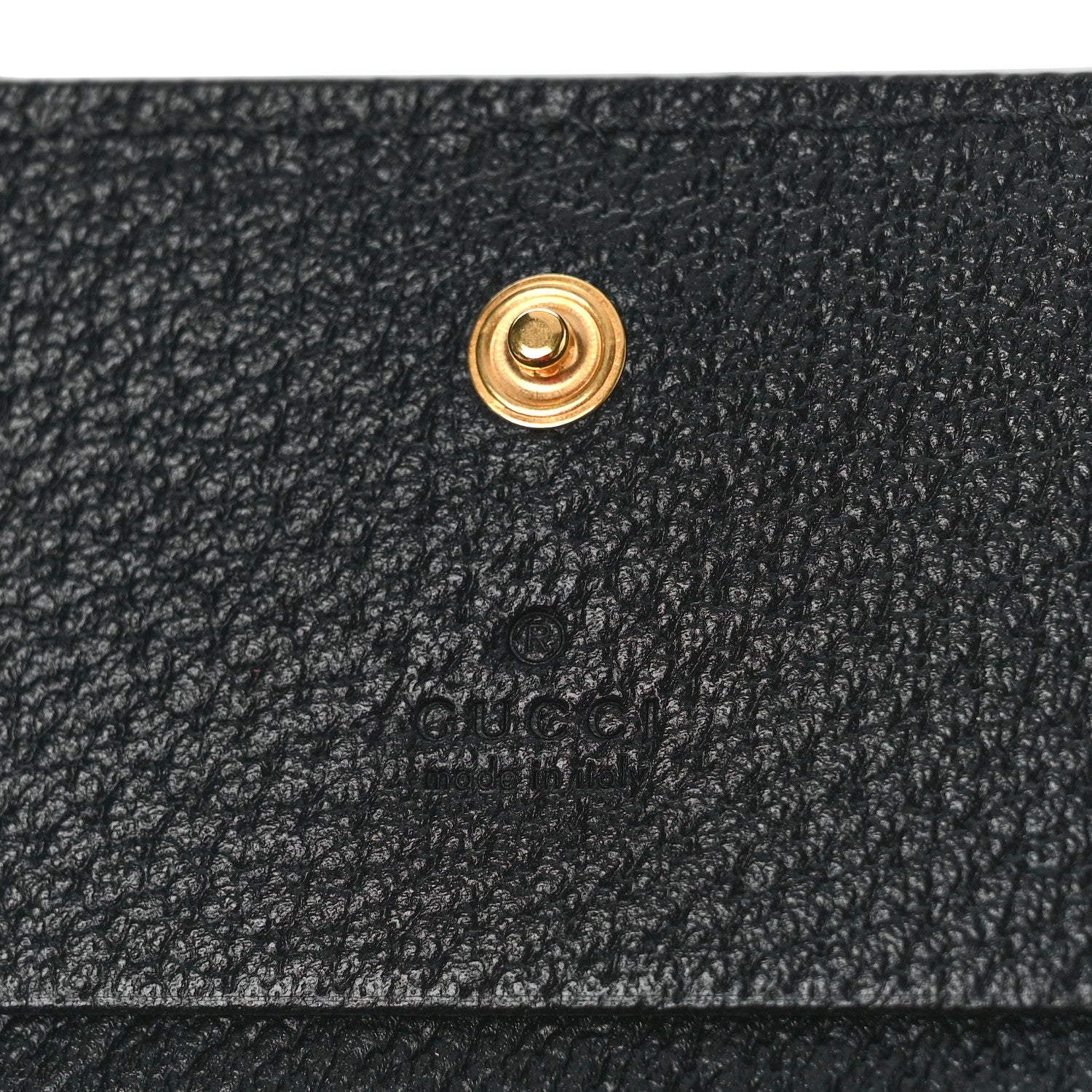 Gucci Textured Dollar Calfskin Berry Print GG Marmont Card Case Black Light Copper 6 of 9