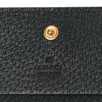 Gucci Textured Dollar Calfskin Berry Print GG Marmont Card Case Black Light Copper 6 of 9