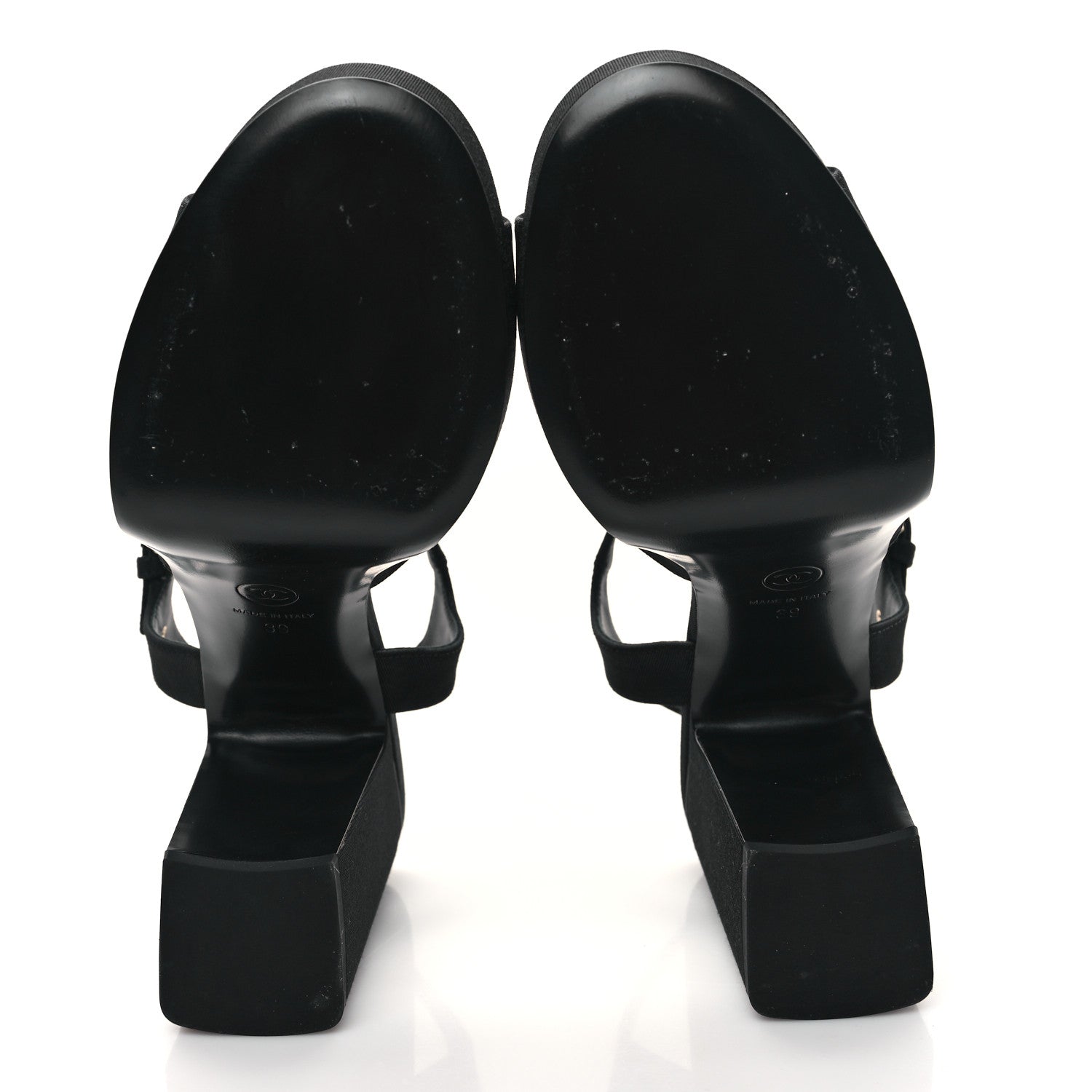 Chanel Grosgrain Platform Sandals 39 Black 6 of 11