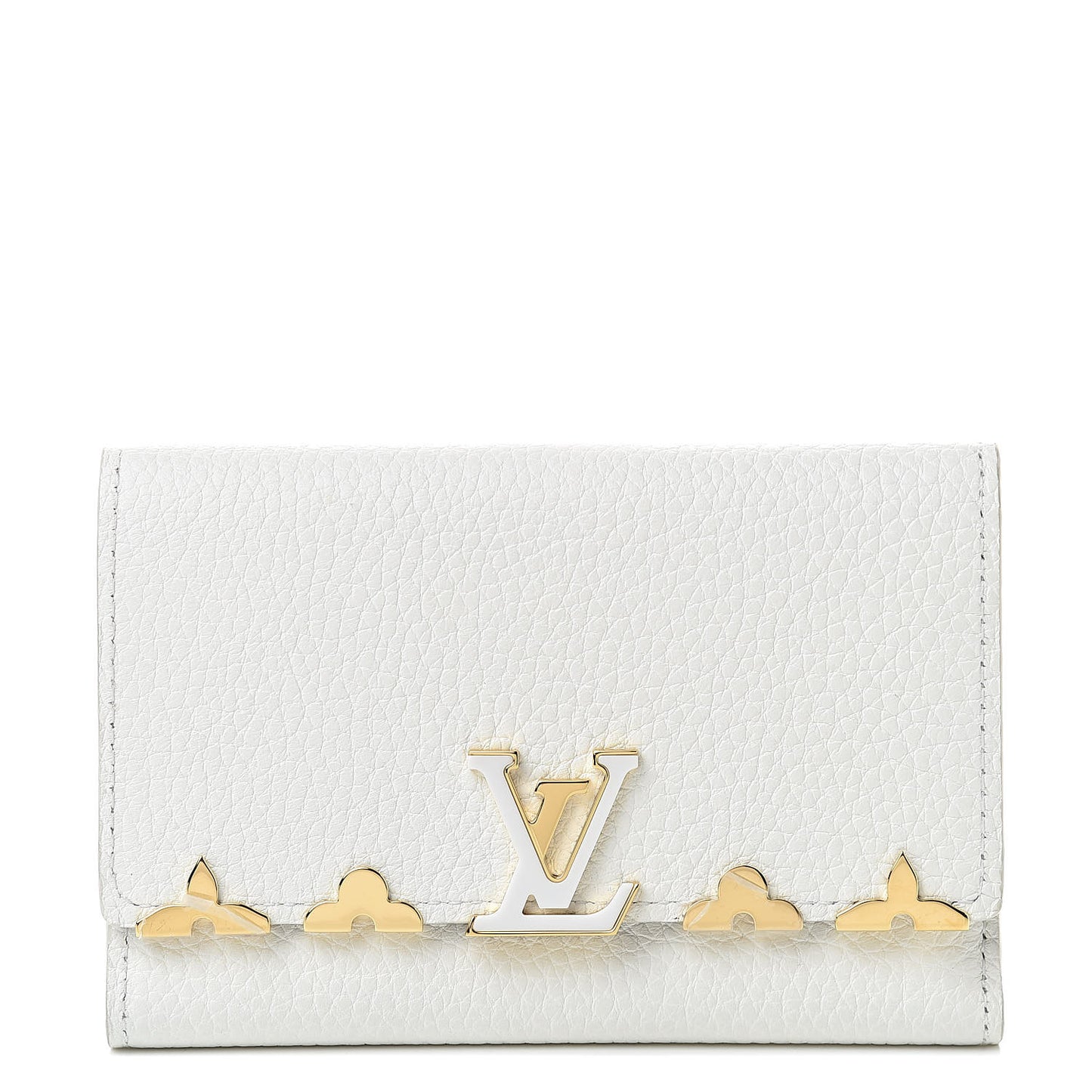 Taurillon Capucines Compact Wallet White