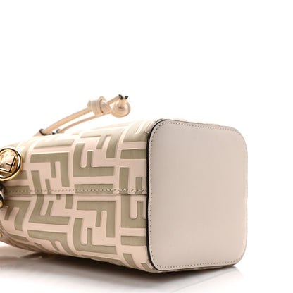 Fendi Vitello Liberty F is Fendi Bi-Color FF 1974 Embossed Mini Mon Tresor Bucket Bag Camelia Mandorlo 8 of 9