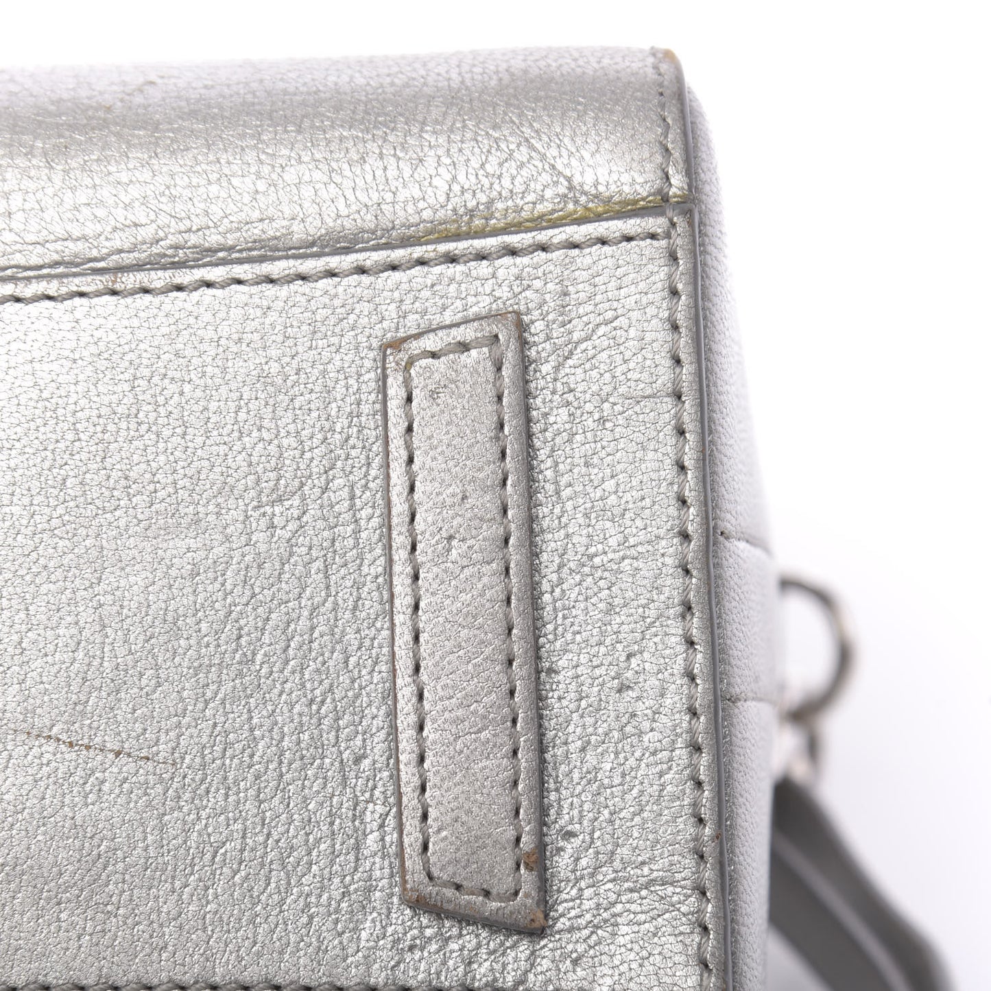 Metallic Sugar Goatskin Mini Antigona Silver