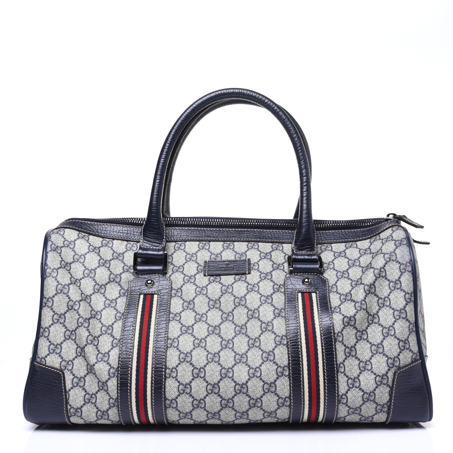 Gucci GG Supreme Monogram Web Large Carry On Duffle Bag Navy 1 of 14