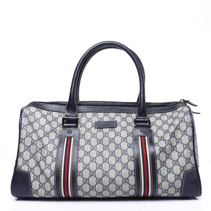 Gucci GG Supreme Monogram Web Large Carry On Duffle Bag Navy 1 of 14