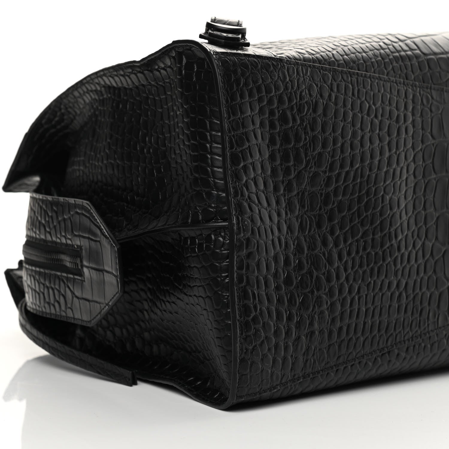 Balenciaga Semi Matte Calfskin Crocodile Embossed Neo Classic Black Hardware Large City Black 8 of 10