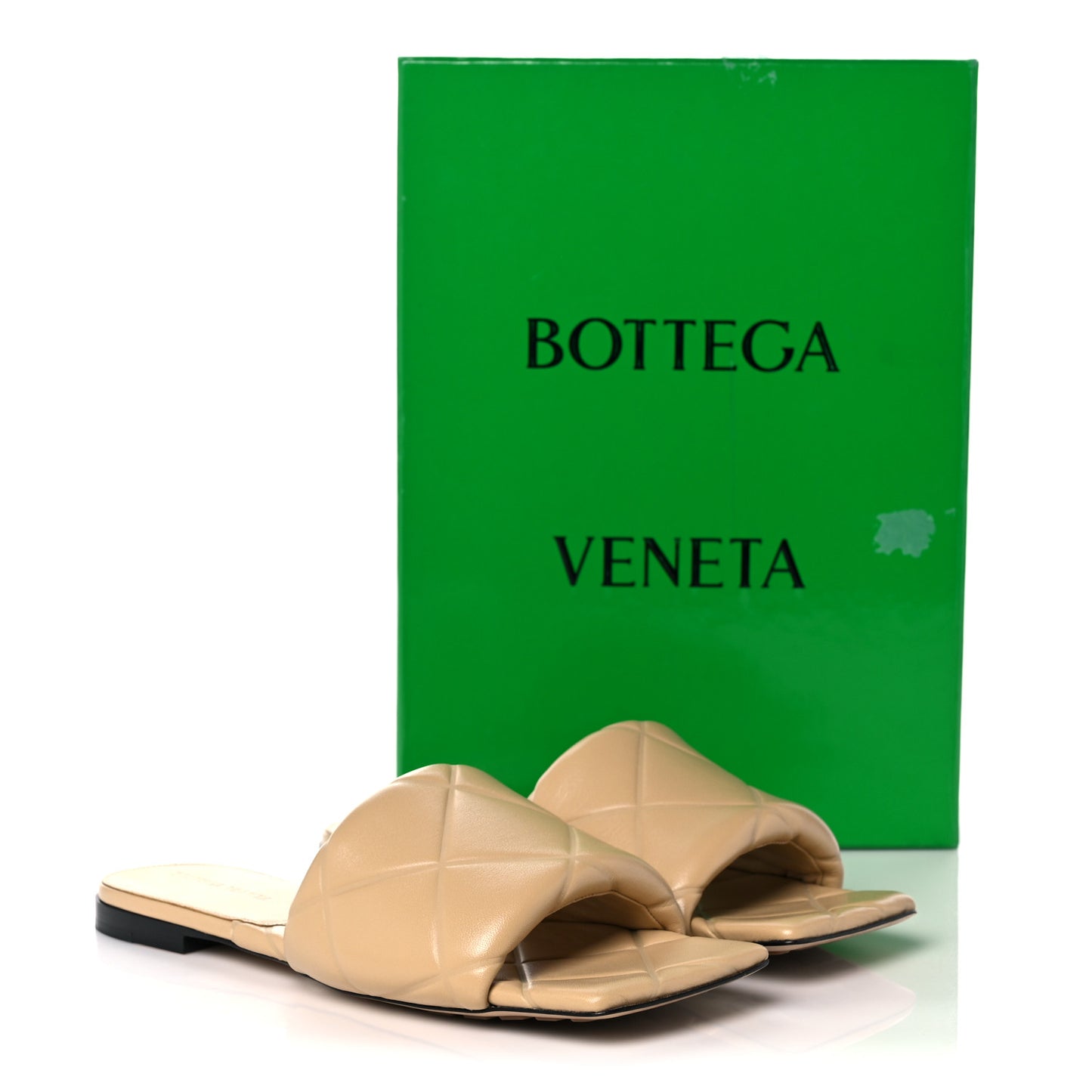 Nappa Quilted Rubber Lido Flat Sandals 41 Cane Sugar