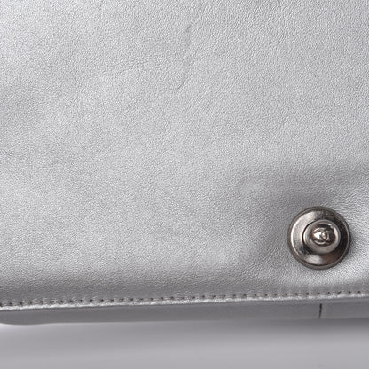 Chanel Metallic Calfskin Quilted New Medium Boy Flap Silver 12 of 14