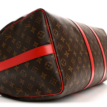 Louis Vuitton Calfskin Monogram Keepall Bandouliere 50 Coquelicot 7 of 8
