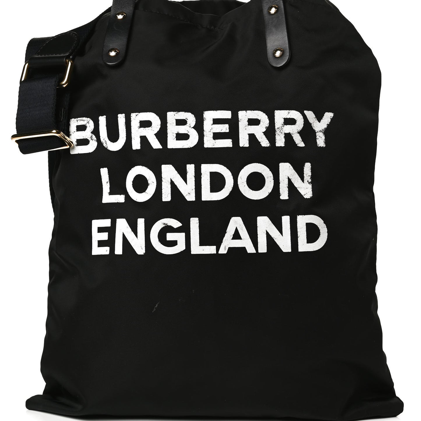 Nylon London England Print Logo Flat Tote Black