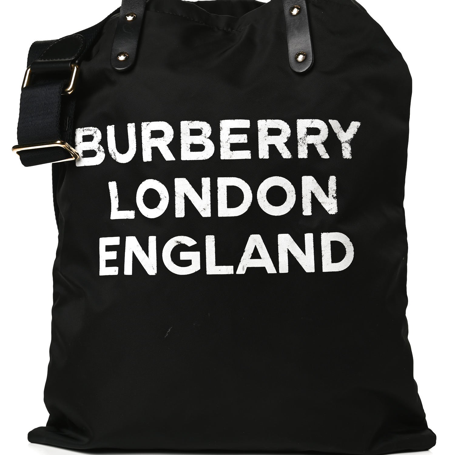 Burberry Nylon London England Print Logo Flat Tote Black 8 of 13
