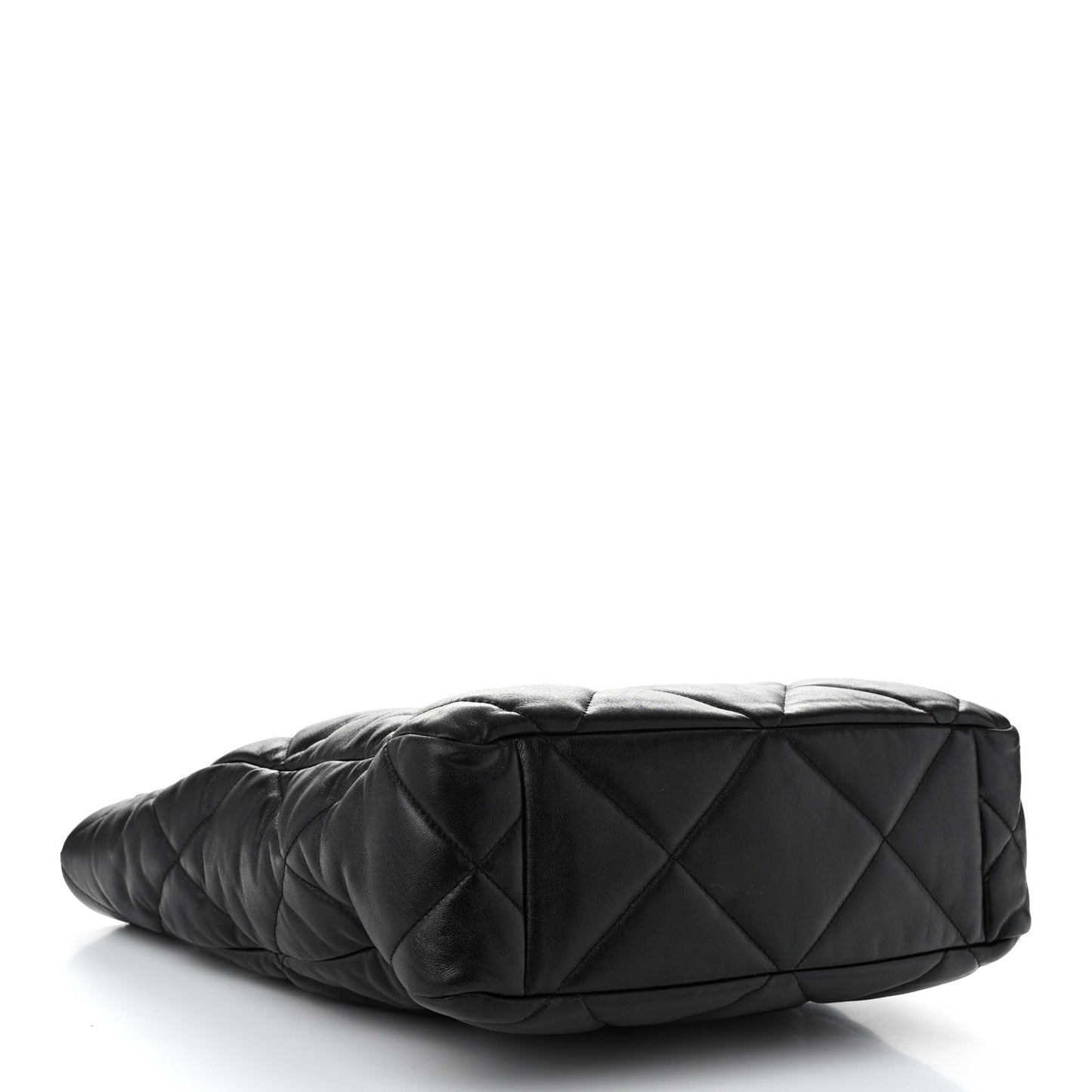 Lambskin Quilted Chanel 19 Shopping Bag Black