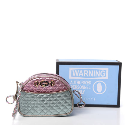 Gucci Laminated Nappa Trapuntata Mini Zumi Dome Shoulder Bag Rosa Lago Rame 11 of 11