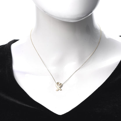 Tiffany Sterling Silver Small Paloma Picasso Loving Heart Pendant Necklace 2 of 5