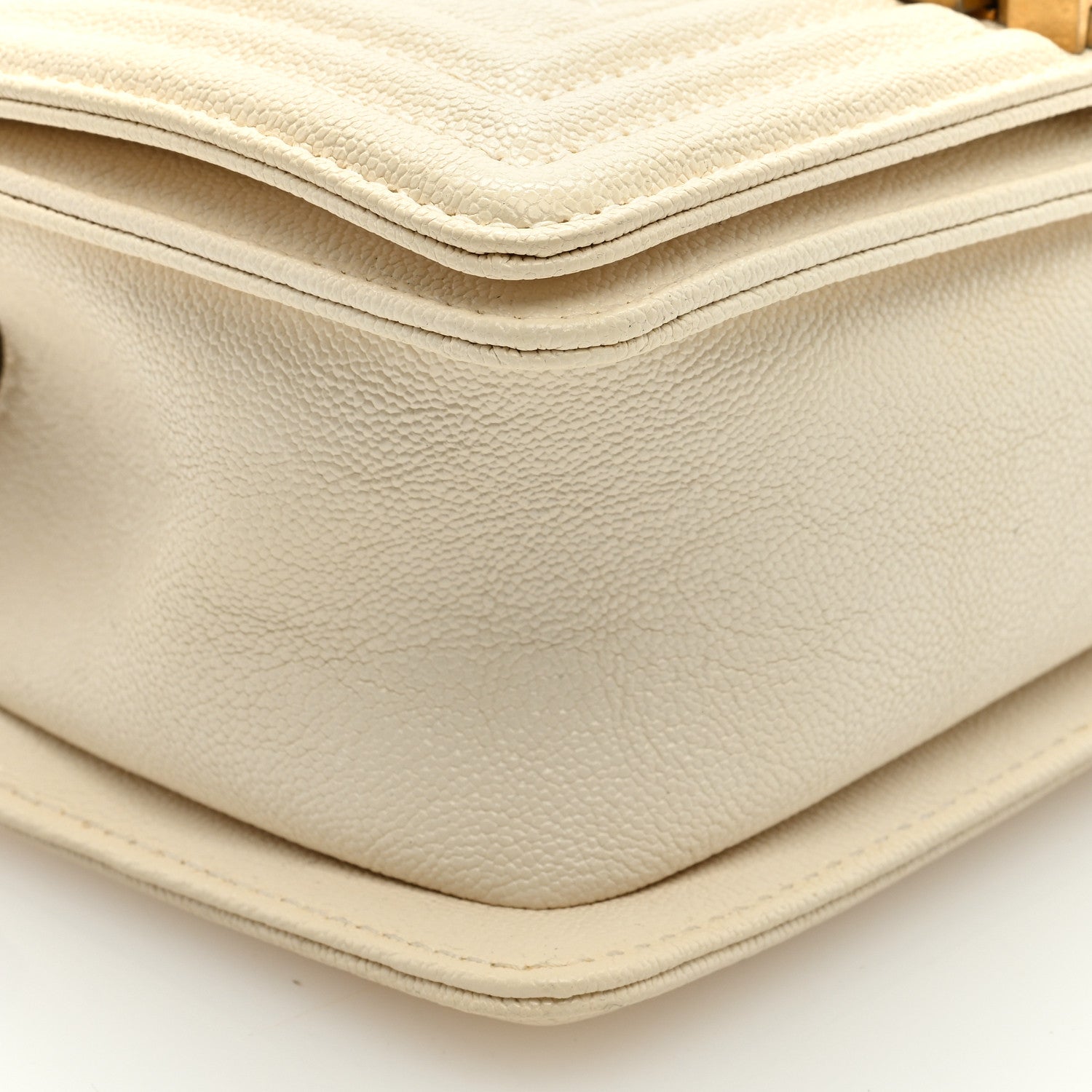 Chanel Caviar Quilted Small Boy Flap White 8 of 9