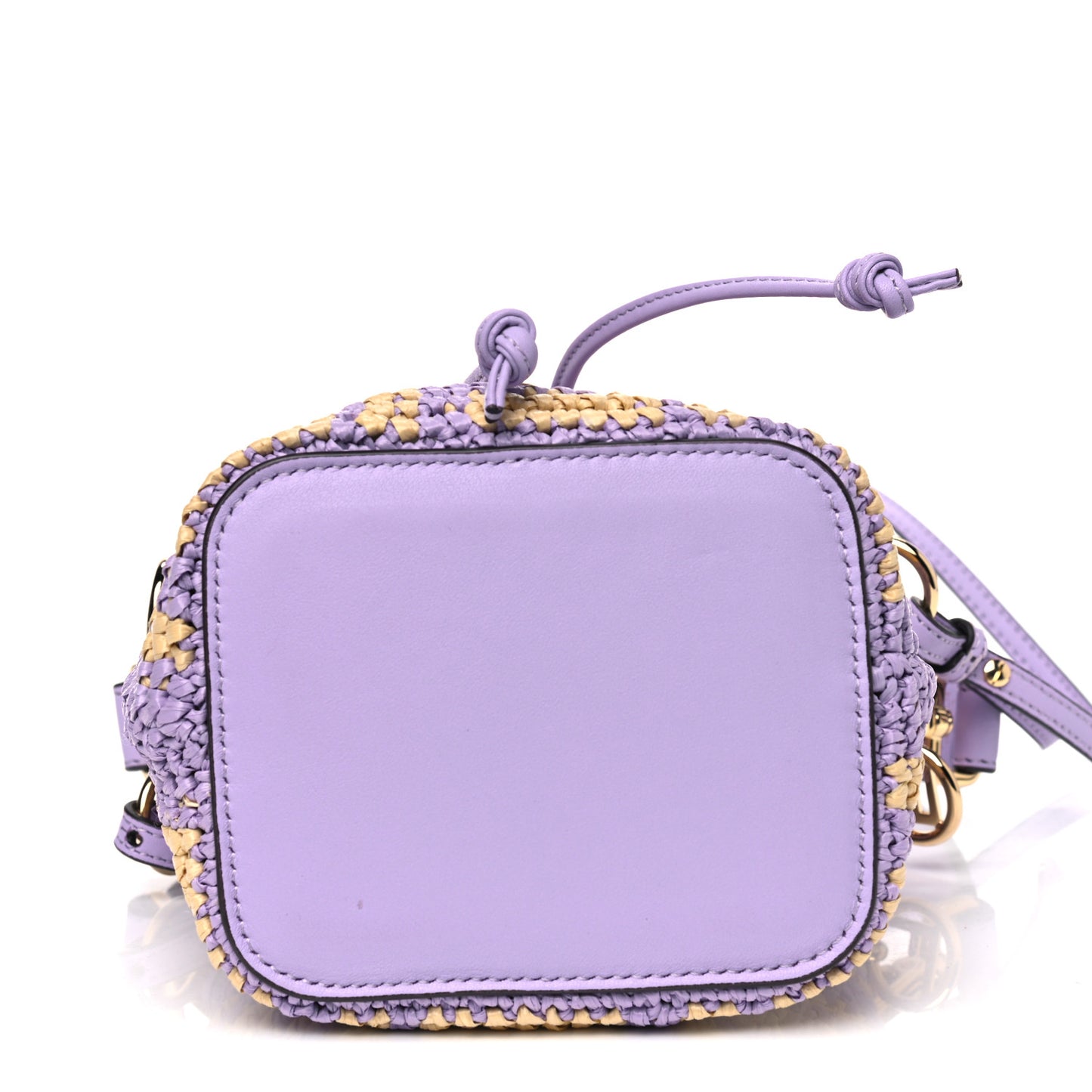 Raffia Vitello Seta F is Fendi FF Woven Mini Mon Tresor Bucket Bag Anemone Natural