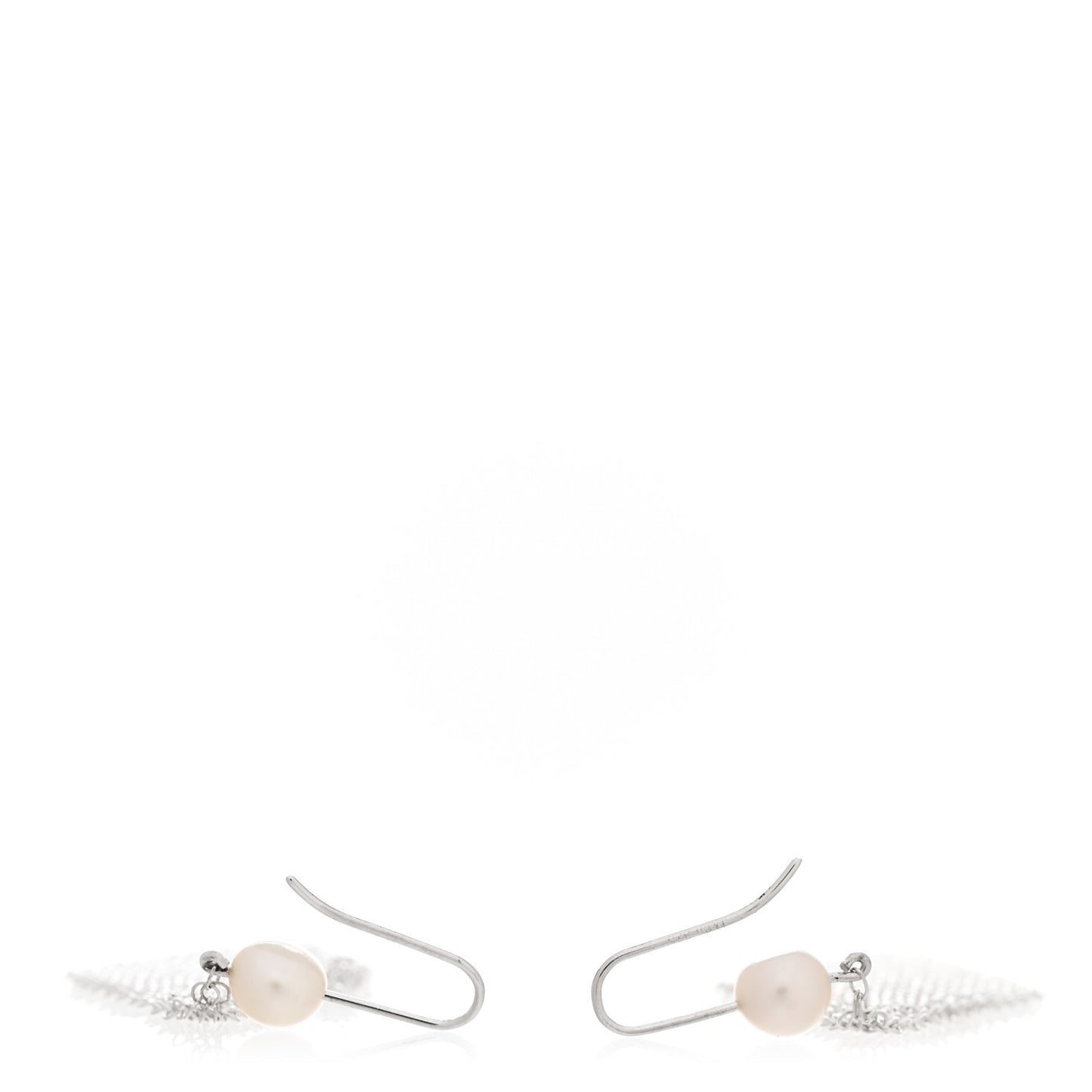 Sterling Silver Pearl Elsa Peretti Mesh Earrings