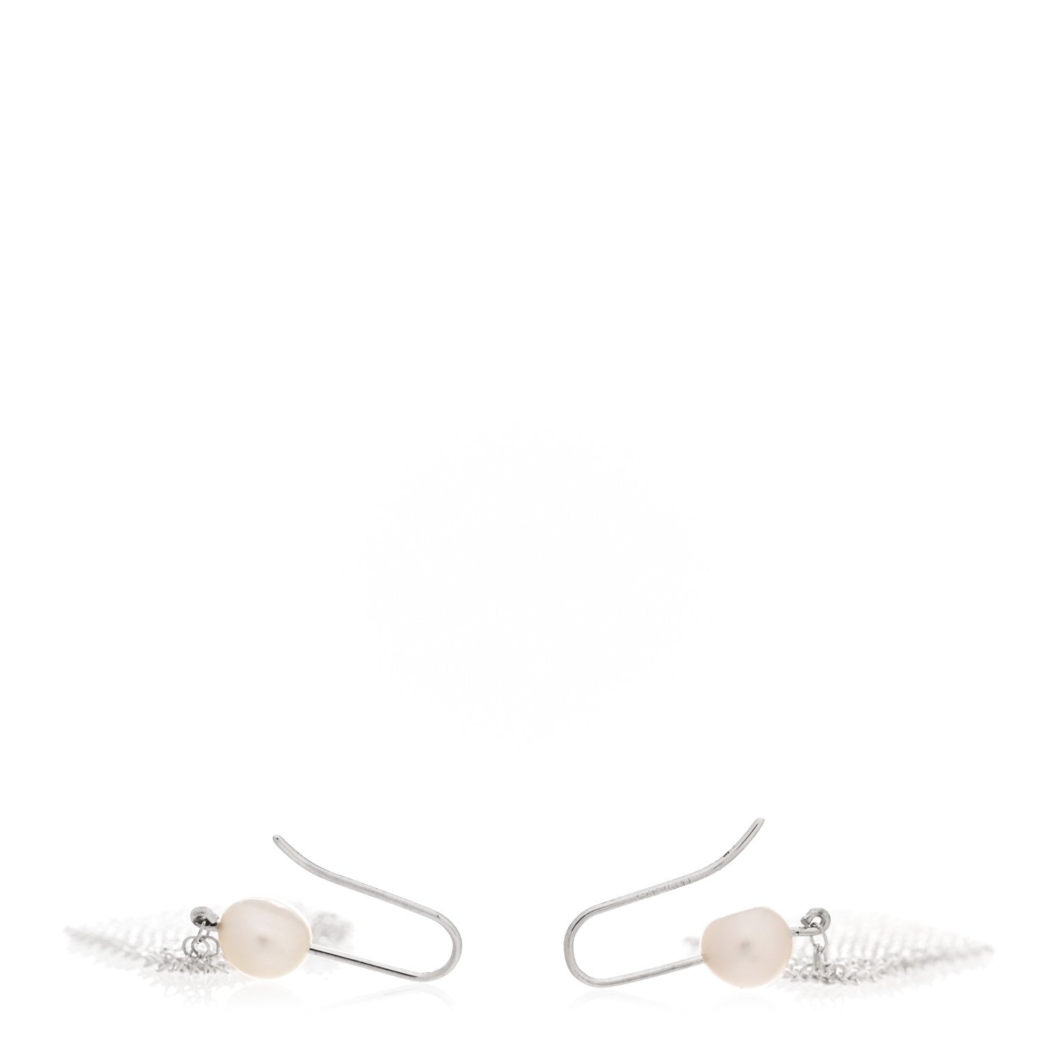 Tiffany Sterling Silver Pearl Elsa Peretti Mesh Earrings 3 of 4