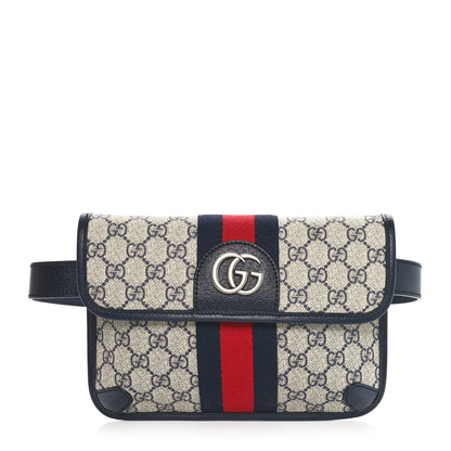 Gucci GG Supreme Monogram Web Small Ophidia Belt Bag 90 36 Beige Navy 1 of 10